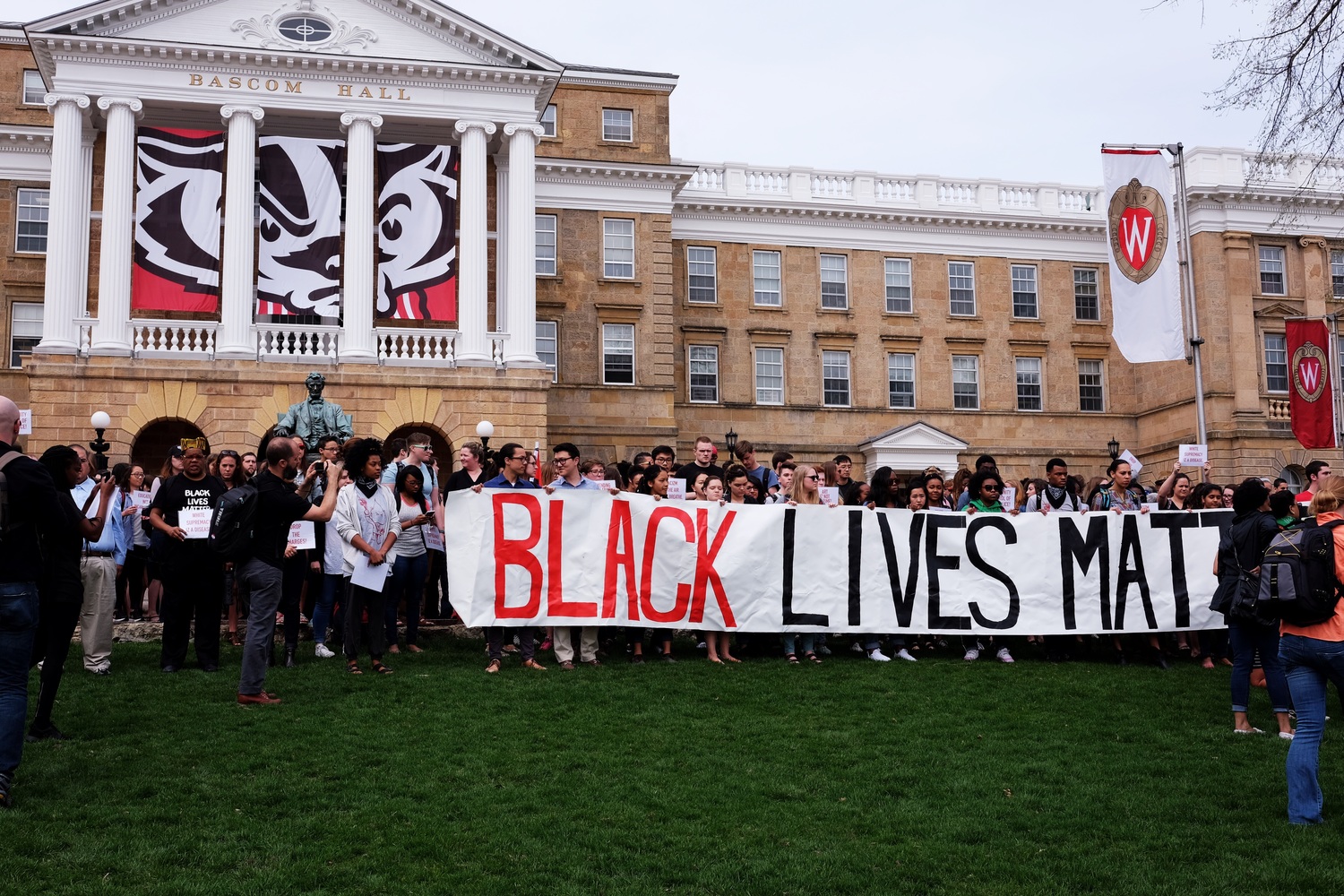 Gathering at Bascom Hall, seat of the University’s administration.